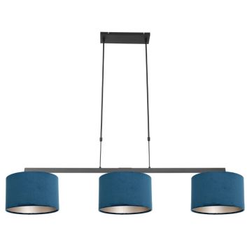 Steinhauer Stang LED Hanglamp | 3x E27 40W | Dimbaar | Blauw/Zwart