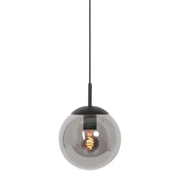 Steinhauer Bollique LED Hanglamp | 1x E27 40W | Dimbaar | Smoke glas/Zwart