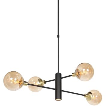 Steinhauer Constellation Hanglamp | 4x E14 + 1x GU10 | Dimbaar | Messing