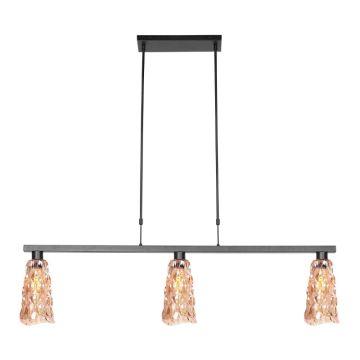 Steinhauer Vidrio LED Hanglamp | 3x E27 40W | Dimbaar | Amberkleurig/Zwart