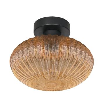 Mexlite Aurelio LED Plafondlamp | 1x E27 40W | Dimbaar | Amberkleurig/Zwart