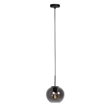 Mexlite Sferio LED Hanglamp | 1x E27 40W | Dimbaar | Smoke glas/Zwart