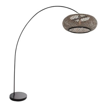 Mexlite Solva LED Staande Booglamp | 1x E27 | Zwart