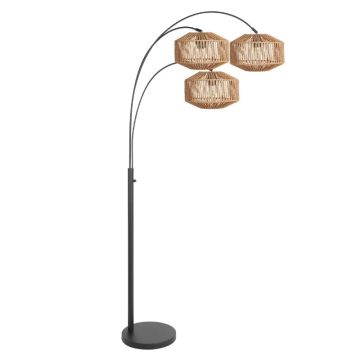 Steinhauer Ropex LED Vloerlamp | 3x E27 | Zwart