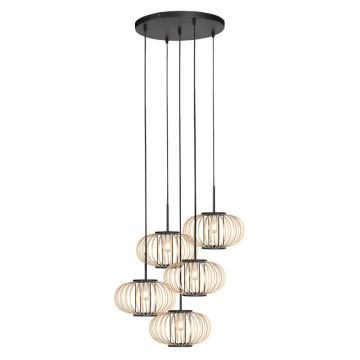 Anne Light Silva LED Hanglamp | 5x E27 | Dimbaar | Creme/Zwart