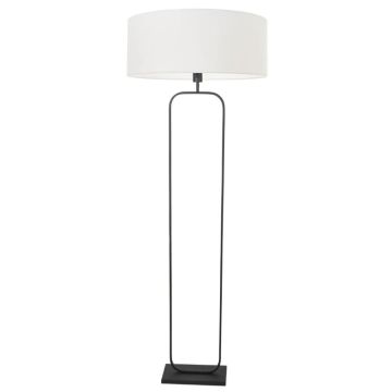 Steinhauer Stang LED Vloerlamp | 1x E27 | Dimbaar | Linnen wit/Zwart