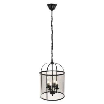 Steinhauer Pimpernel LED Hanglamp | 4x E14 40W | Dimbaar | Smoke glas/Zwart