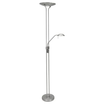 Mexlite Biron LED Vloerlamp | 23W 2700K 2000lm 827 | Dimbaar | Staal/Wit