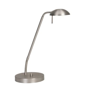 Mexlite Biron LED Tafellamp | 8W 2700K 650lm 827 | Dimbaar | Staal/Wit