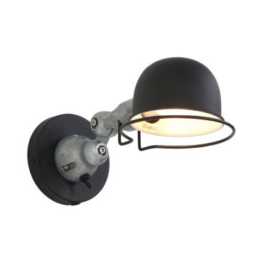 Mexlite Davin LED Wandlamp | 1x E14 40W | Dimbaar | Aluminium/Zwart