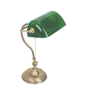 Mexlite Belana LED Bureaulamp | 1x E27 40W | Dimbaar | Brons/Groen