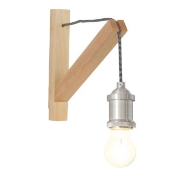 Mexlite Dion LED Wandlamp | 1x E27 40W | Dimbaar | Bruin/Staal