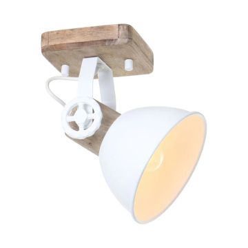 Mexlite Gearwood LED Plafondlamp | 1x E27 40W | Dimbaar | Hout/Wit