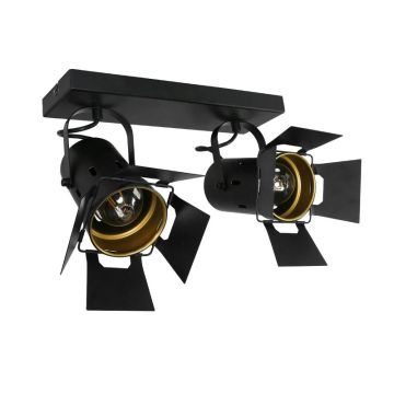 Mexlite Carree LED Plafondspot | 2x E27 40W | Dimbaar | Zwart