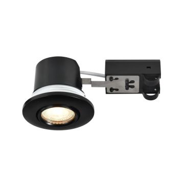 Nordlux Umberto Ø79mm LED Inbouwspot | 1x GU10 Max 7.5W | ip44 | Dimbaar | Zwart