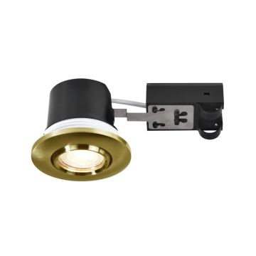 Nordlux Umberto Ø79mm LED Inbouwspot | 1x GU10 Max 7.5W | ip44 | Dimbaar | Goud