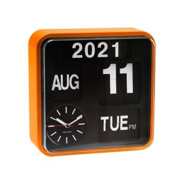 Karlsson Mini Flip Wandklok | 24x24x10cm | Oranje