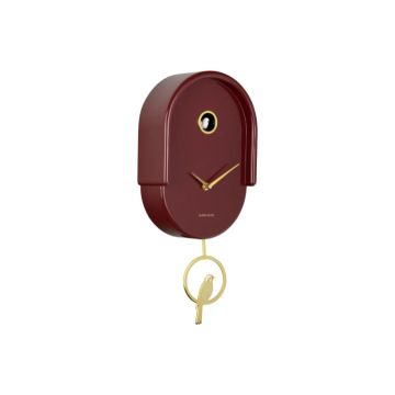 Karlsson Tweet Wandklok | 20x42x8.5cm | Burgundy rood
