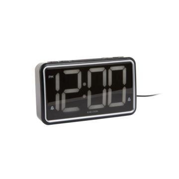 Karlsson New Retro Wekker | 16.5x9x4.5cm | Zwart