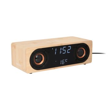 Karlsson Classic BT speaker Wekker | 25x8x10.2cm | Bamboo