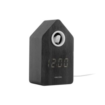 Karlsson Cuckoo LED Koekoeksklok | 9x15.8x6cm | Black hout