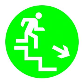 Performance in Lighting Noodverlichting Pictogram | DROP 28 PICTOGRAM TRAP BENEDEN RECHTS-B/D | 008354