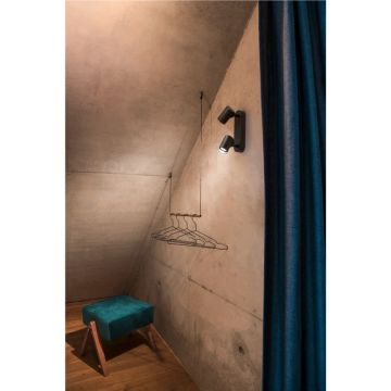 SLV LED Plafond- Wandlamp | 17W 3000K 1200lm 930 | IP20 Dimbaar Zwart | HELIA