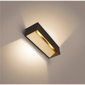 SLV LED Wandlamp | 18W 3000K 1100lm 930 | IP20 Dimbaar Zwart | LOGS