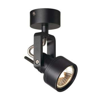 SLV LED Plafond- Wandlamp | 1X GU10 Max 50W  | IP20 Dimbaar Zwart | INDA