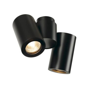 SLV LED Plafond- Wandlamp | 2X GU10 Max 50W  | IP20 Dimbaar Zwart | ENOLA