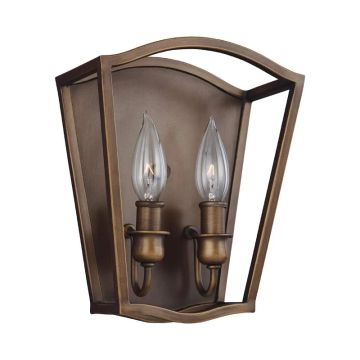 Feiss LED Wandlamp Yarmouth | 2X E14 Max 60W | Painted Aged Brass