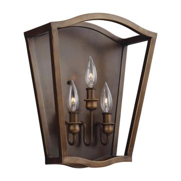Feiss LED Wandlamp Yarmouth | 3X E14 Max 60W | Painted Aged Brass