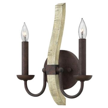 Hinkley LED Wandlamp Middlefield | 2X E14 Max 60W | Iron Rust