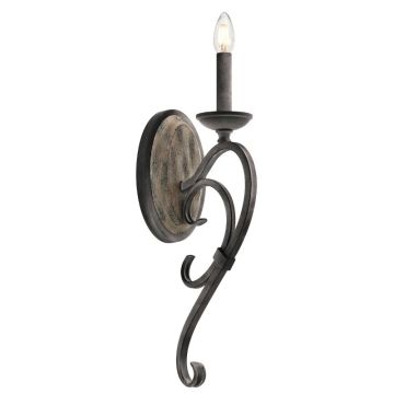 Kichler LED Wandlamp Taulbee | 1X E14 Max 60W | Weathered Zinc