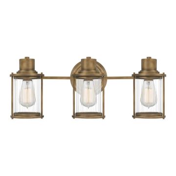 Quoizel LED Badkamerarmatuur Riggs | 3X E27 Max 40W | IP44 | Weathered Brass