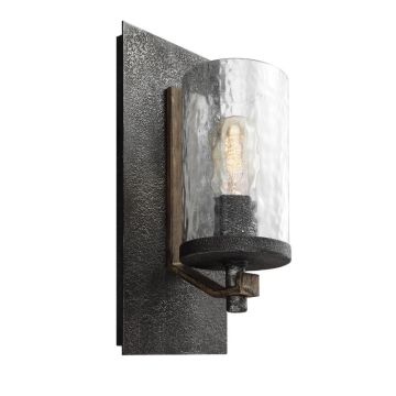Feiss LED Wandlamp Angelo | 1X E27 Max 60W | Distressed Weathered Oak & Slate Grey Metal