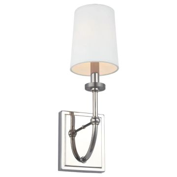 Feiss LED Wandlamp Felixstowe | 3W 3000K 300Lm 830 | IP44 | Dimbaar | Polished Chrome, White Parchment Shade