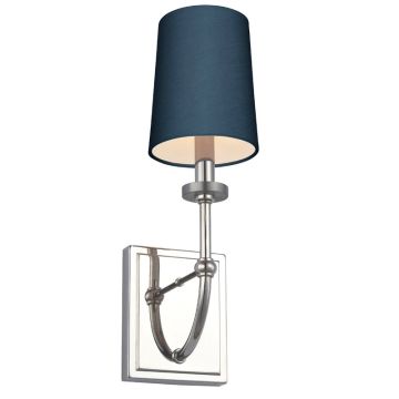 Feiss LED Wandlamp Felixstowe | 3W 3000K 300Lm 830 | IP44 | Dimbaar | Polished Chrome, Breton Faux Silk Shade