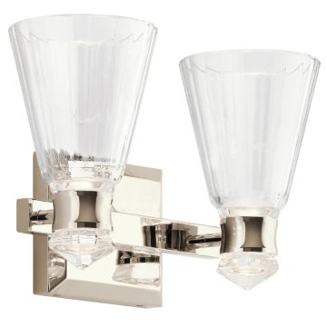 Kichler LED Wandlamp Kayva | 12W 3000K 1250Lm 830 | IP44 | Polished Nickel