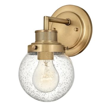 Hinkley LED Badkamerarmatuur Poppy | 1X E27 Max 60W | IP44 | Heritage Brass