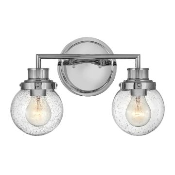 Hinkley LED Badkamerarmatuur Poppy | 2X E27 Max 60W | IP44 | Polished Chrome