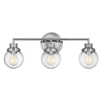 Hinkley LED Badkamerarmatuur Poppy | 3X E27 Max 60W | IP44 | Polished Chrome