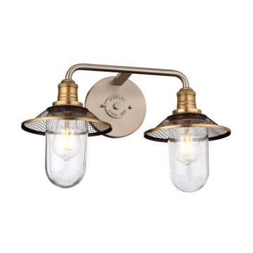 Hinkley LED Badkamerarmatuur Rigby | 2X E27 Max 40W | IP44 | Antique Nickel & Heritage Brass