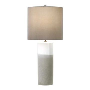 Elstead Lighting LED Tafellamp Fulwell | 1X E27 Max 60W | White Gloss and Matt Grey, Dark Grey Shade.