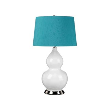 Elstead Lighting LED Tafellamp ISLA | 1X E27 Max 60W | Polished Nickel, White, Teal