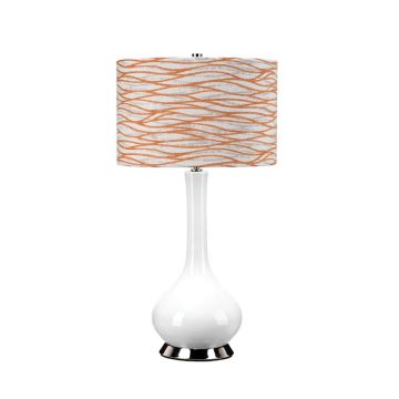 Elstead Lighting LED Tafellamp MILO | 1X E27 Max 60W | Polished Nickel, White, Orange