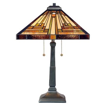 Quoizel Tiffany LED Tafellamp Stephen | 2X E27 Max 60W | Vintage Bronze