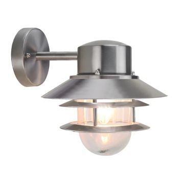 Elstead Lighting LED Wand Buitenlamp Copenhagen | 1X E27 Max 60W | IP44 | Dimbaar | Brushed 304 Stainless Steel