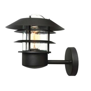Elstead Lighting LED Wand Buitenlamp Helsingor | 1X E27 Max 60W | IP44 | Dimbaar | Black