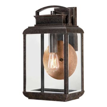 Quoizel LED Wand Buitenlamp Byron | 1X E27 Max 60W | IP44 | Dimbaar | Imperial Bronze with Copper Reflector